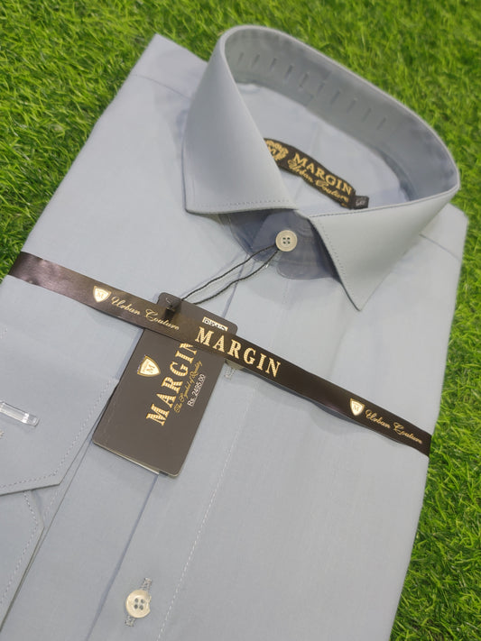 Premium TC Fabric Plain Formal Shirt - Gray