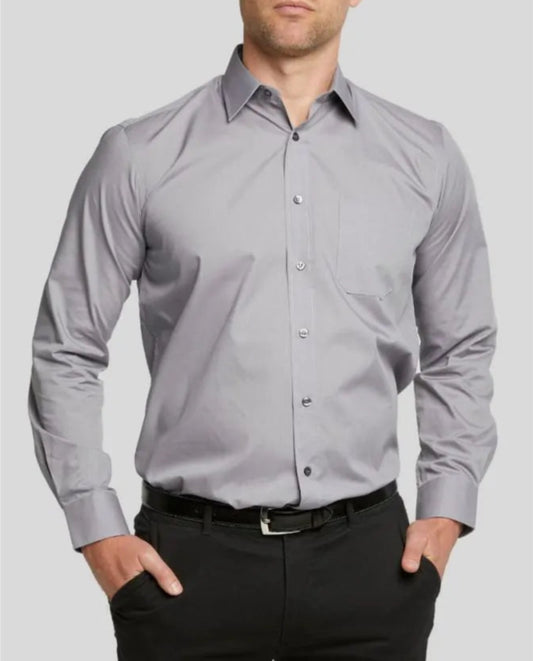 Premium TC Fabric Plain Formal Shirt - Gray