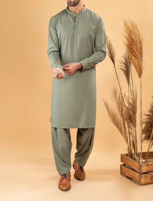 Premium Wash & Wear Shalwar Kameez - Light Green