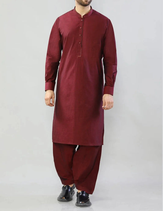 Premium Wash & Wear Shalwar Kameez - Maroon