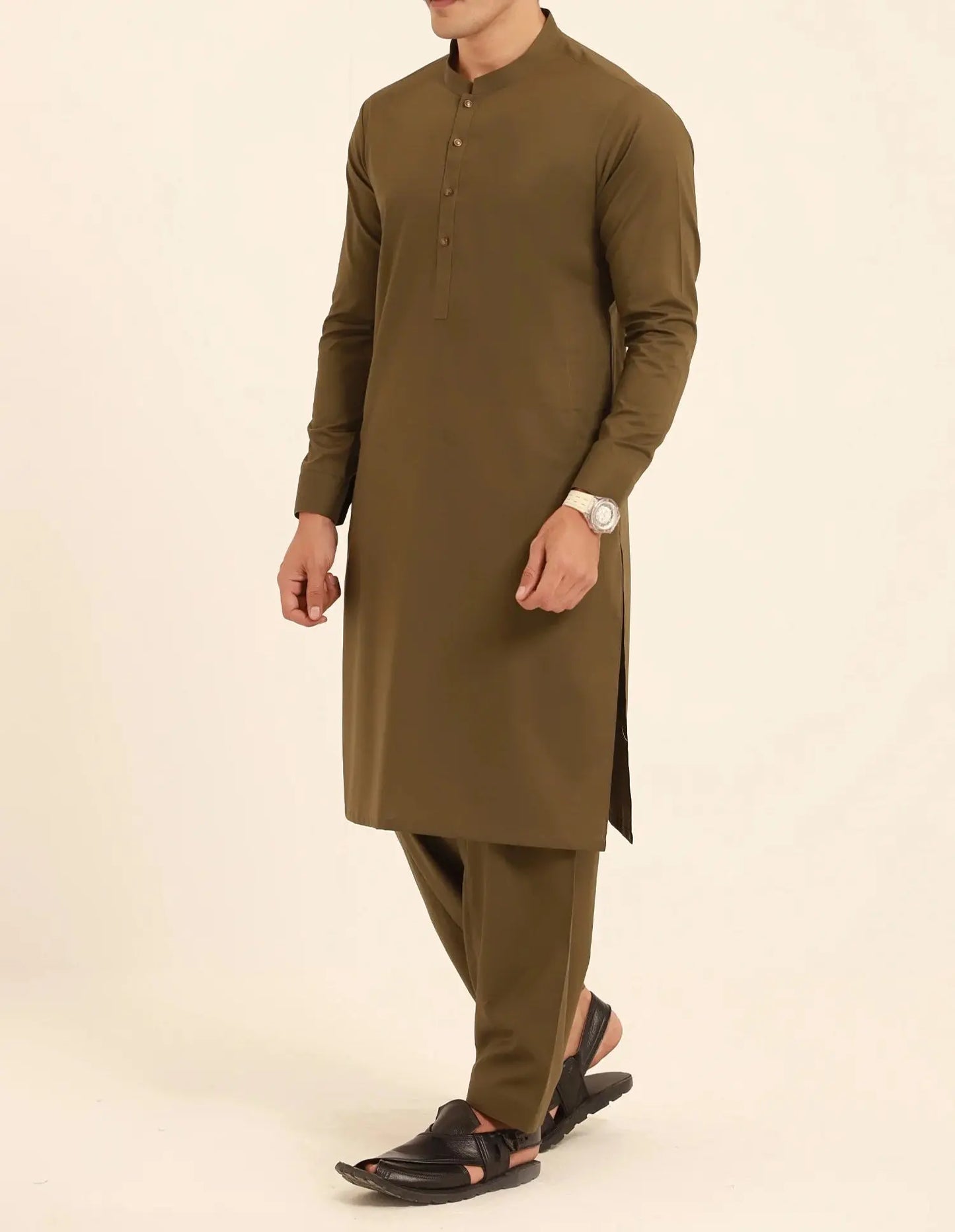 Premium Wash & Wear Shalwar Kameez - Mehndi Green