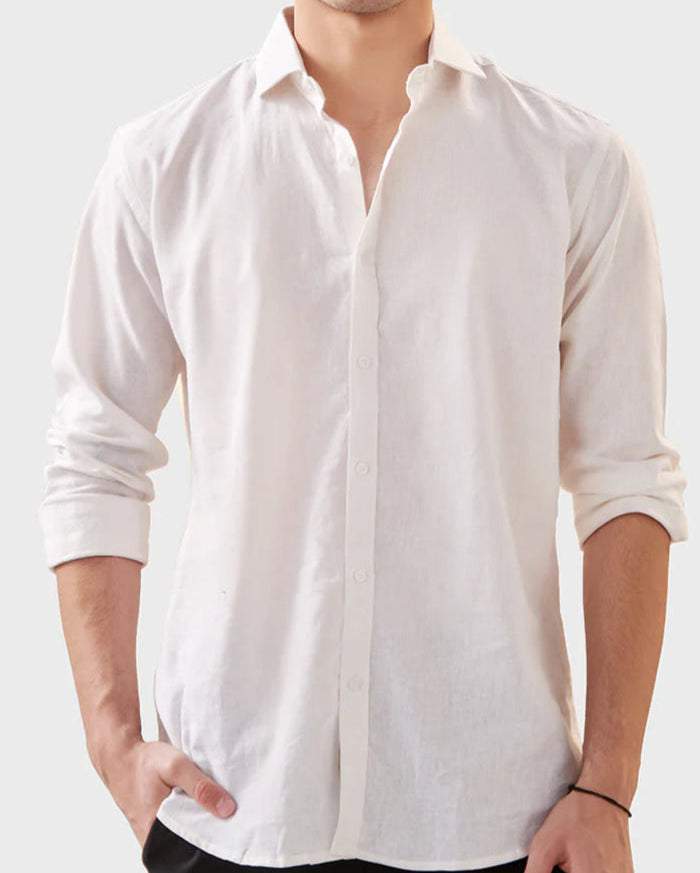 Premium TC Fabric Plain Formal Shirt - Off White