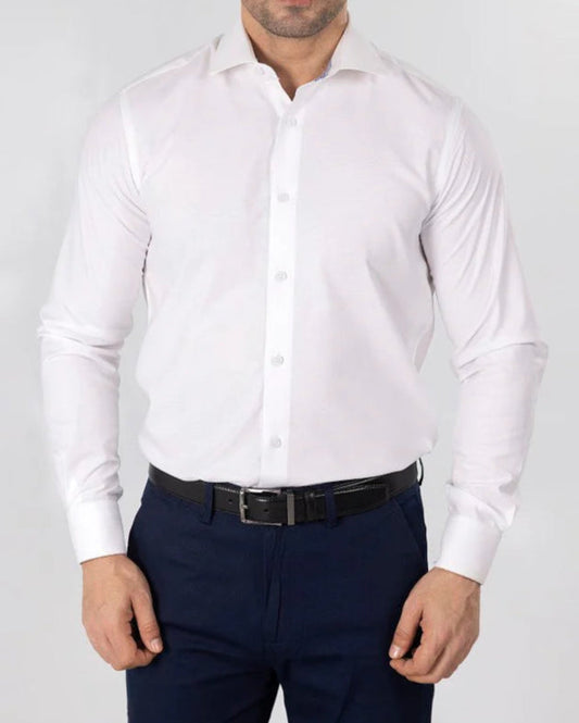 Premium TC Fabric Plain Formal Shirt - White